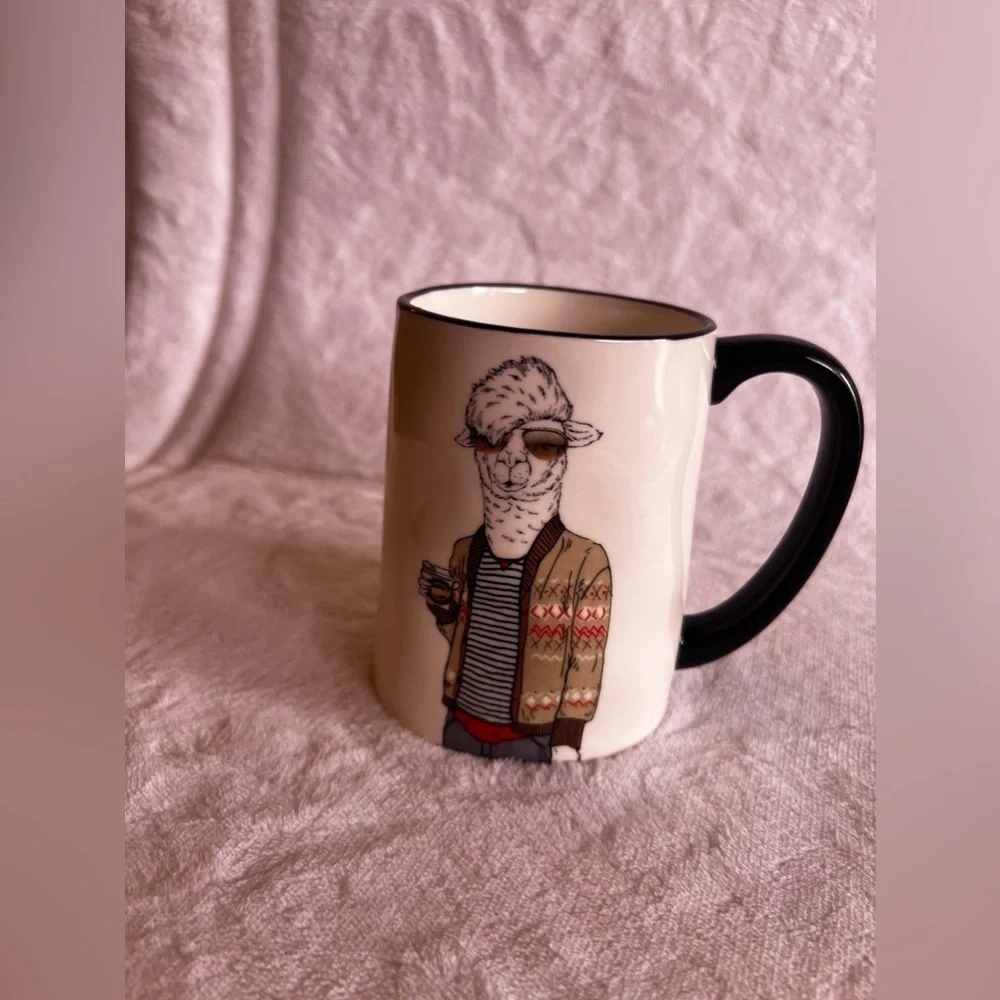 Llama Coffee Cup Signature Housewares Oversized Mug Llama Sweater Stoneware